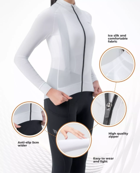 ROCKBROS | TVI Damen Fahrradtrikot – Langarm Radtrikot, atmungsaktiv, komfortables Fahrradshirt